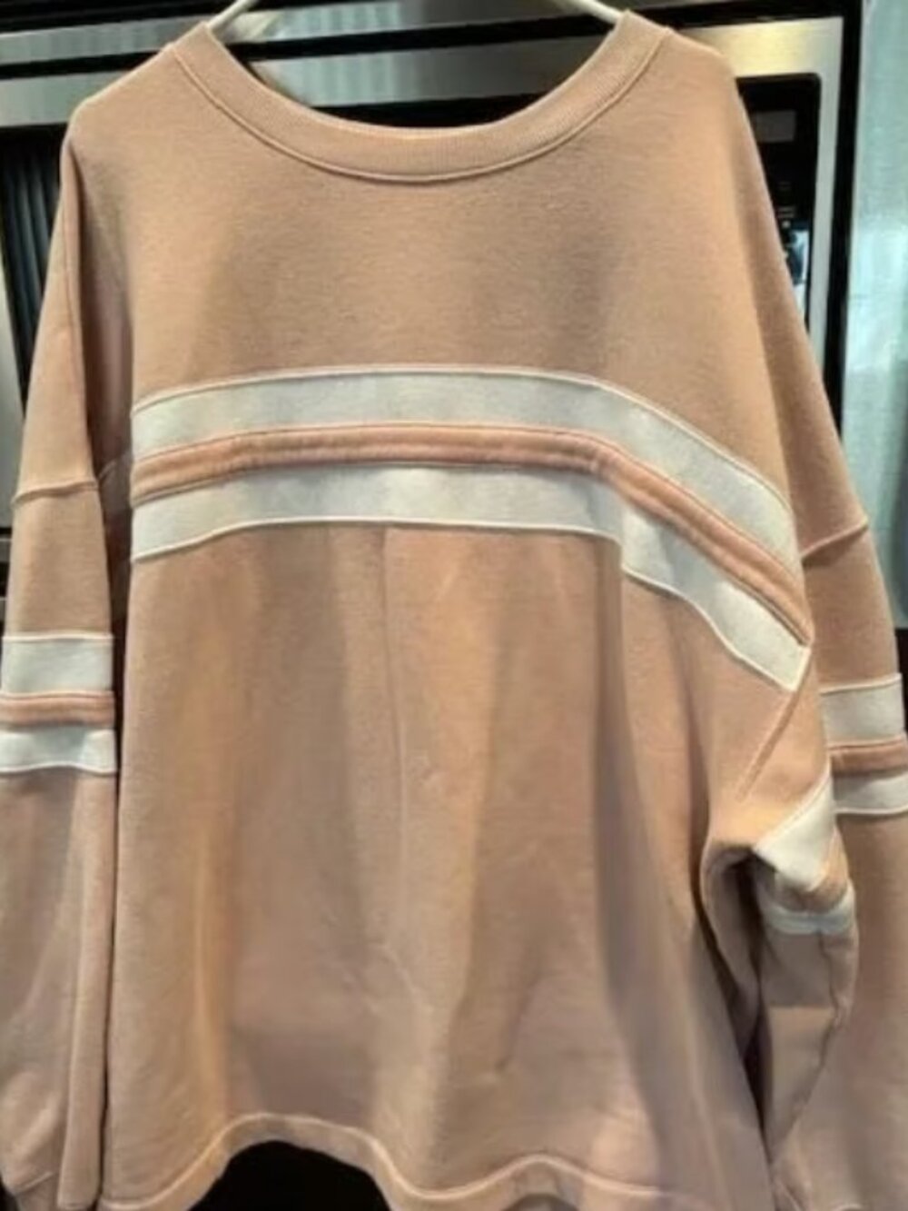 Nuuds Pink/White Varsity Crewneck Oversized Size XL
